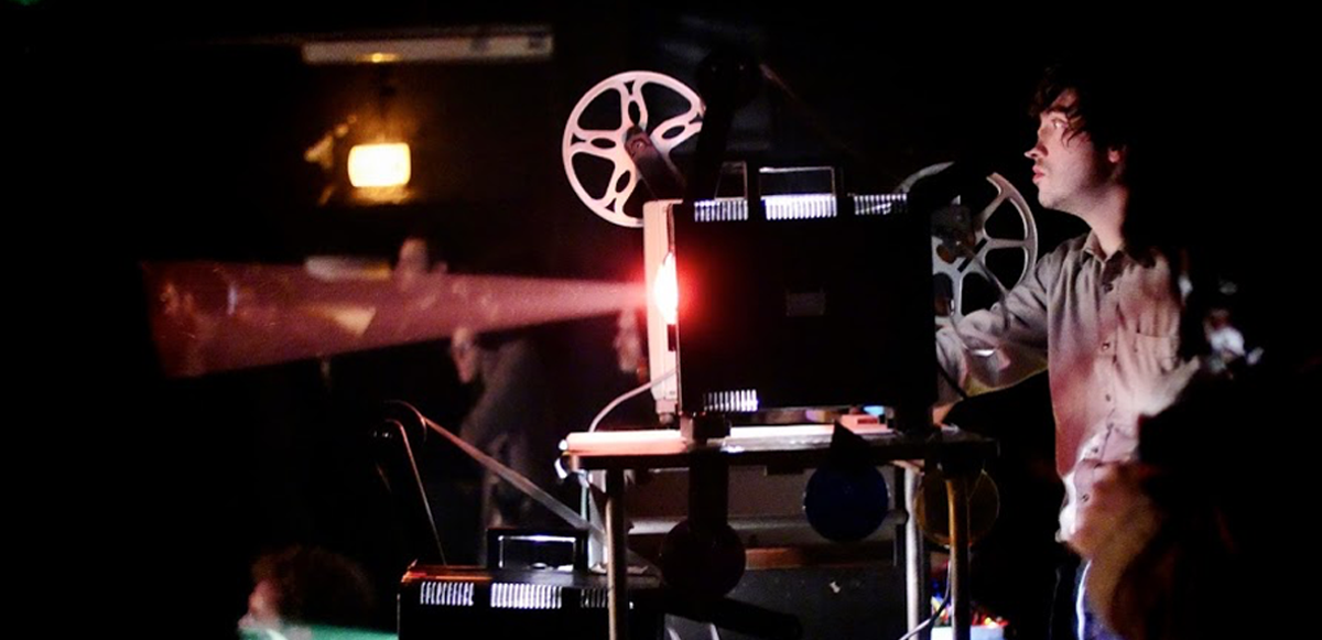 Floris Vanhoof behind the projectors